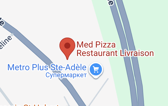 Carte : MED PIZZA, 555 boulevard de Sainte-Adèle